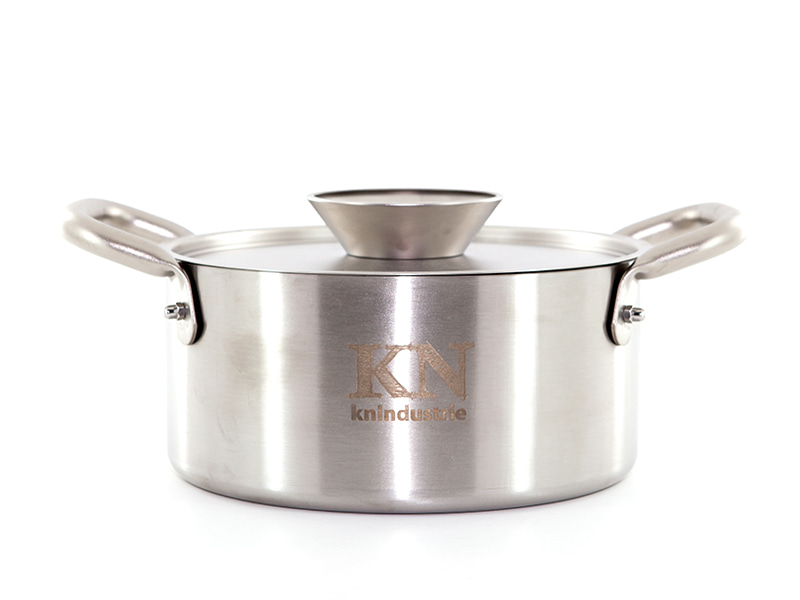 KN INDUSTRIE Stainless Steel Double Handle Pot KN 인더스트리 스테인레스 스틸 양수냄비 MADE IN ITALY